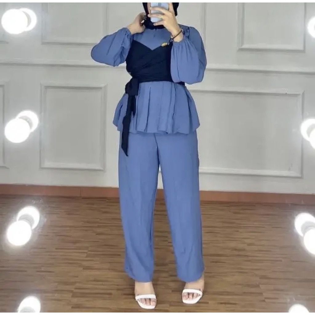 1KG MUAT 2SET | LESTY SETELAN CRINKLE PREMIUM HITS OOTD SELEBGRAM FASHION TERKINI