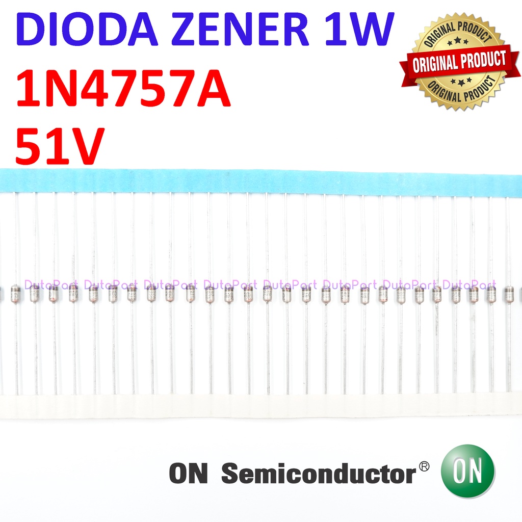 Dioda Zener 1N4757A 51V 1W ORIGINAL ON SEMICONDUCTOR 1N4757 51 V
