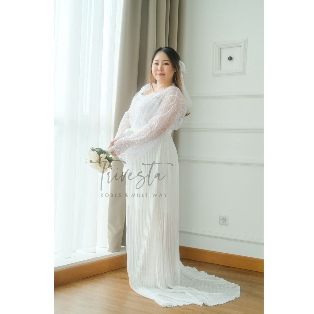 [BIG SIZE]  Clarkia Robe- Flower Endurance Collection - KIMONO ROBE PENGANTIN / BRIDESMAID WEDDING ROBE