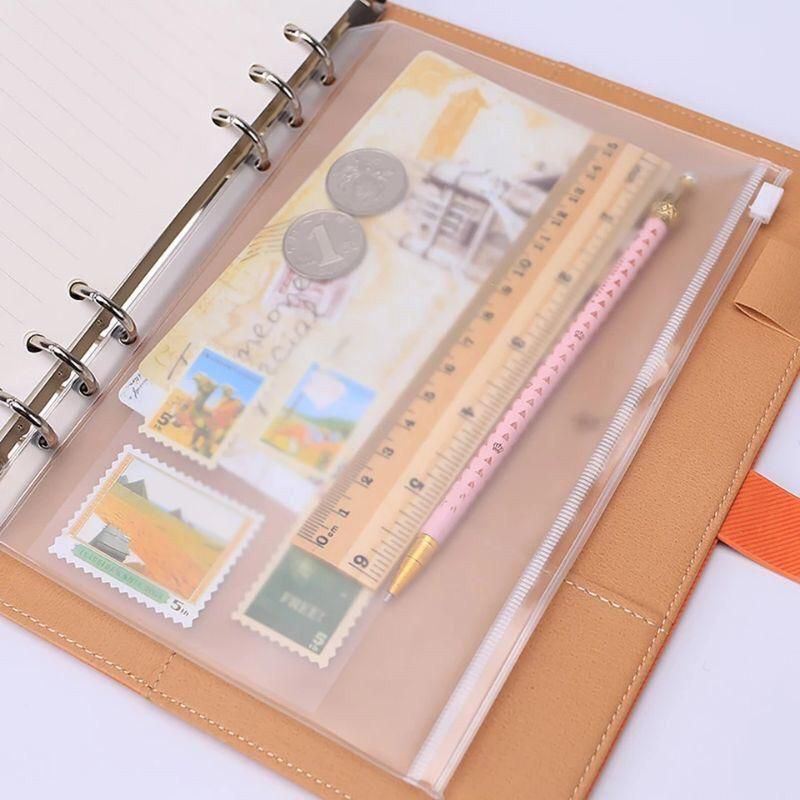 Ziplock Zipper Bag Binder Pocket Organizer A5 A6 6 Ring