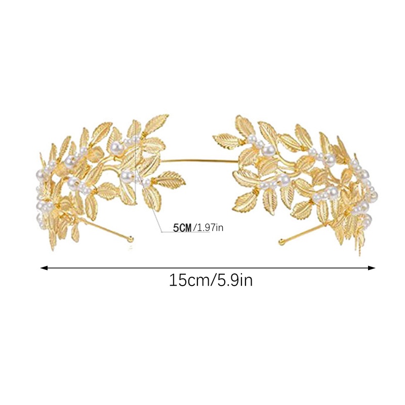 Baroque Golden Leaf Mahkota Hiasan Kepala Gaya Virgin Royal Vintage Handmade Laurel Ikat Kepala Olive Gold Bunga Aksesoris Rambut Pengantin Foto Mori Pernikahan