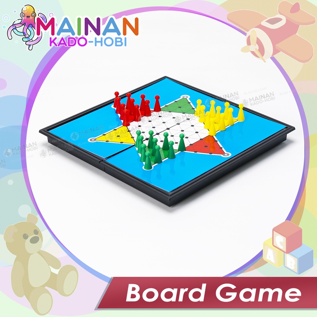 MAINAN ANAK EDUKASI CATUR LUDO ULAR TANGGA MAGNETIC FOLDING BOARD GAME TOYS