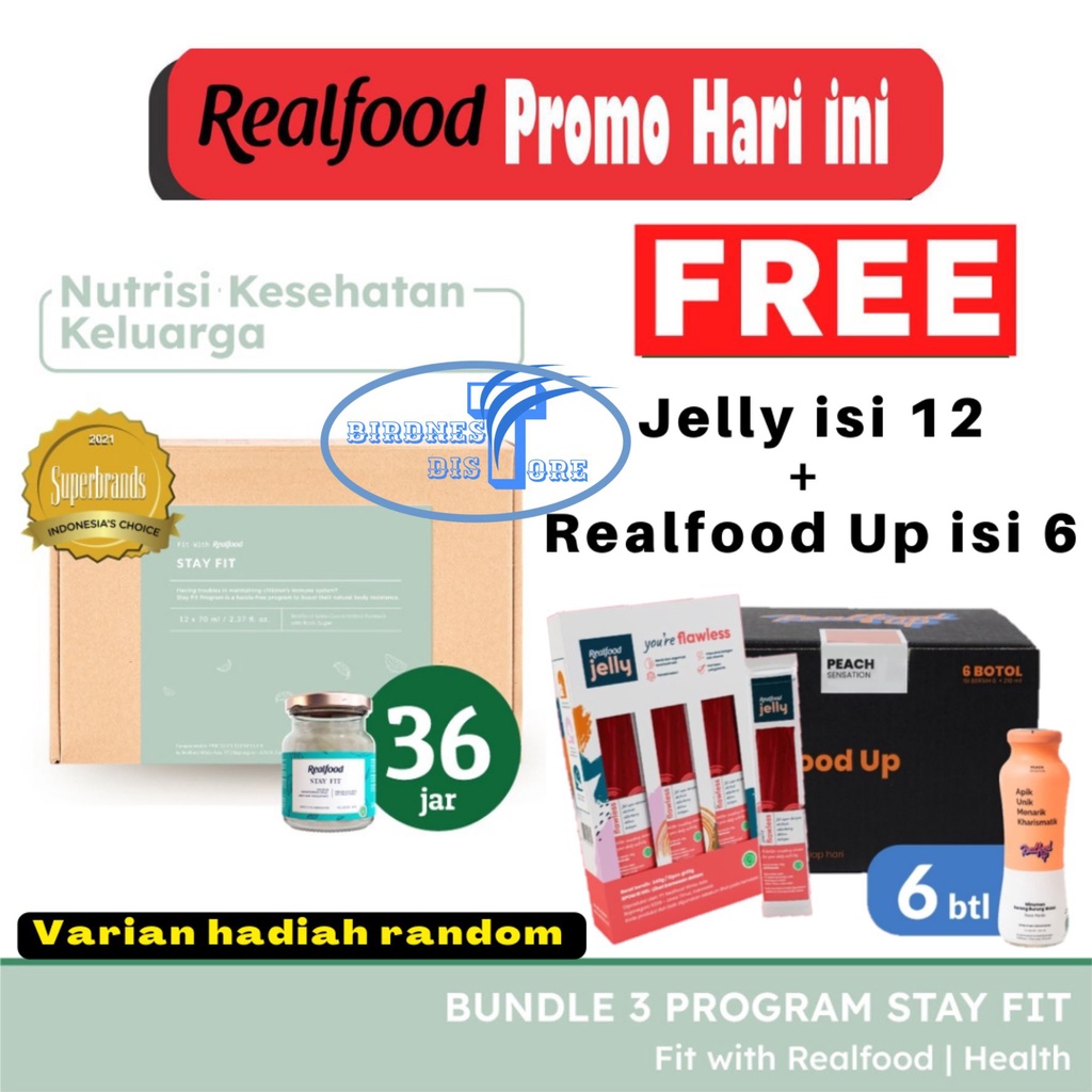 

Realfood Bundle Stay Fit khusus Hemat Ongkir ( Minuman sarang walet )