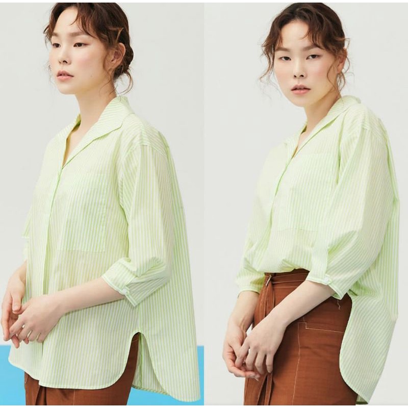 lapiaf oversize striped blouse