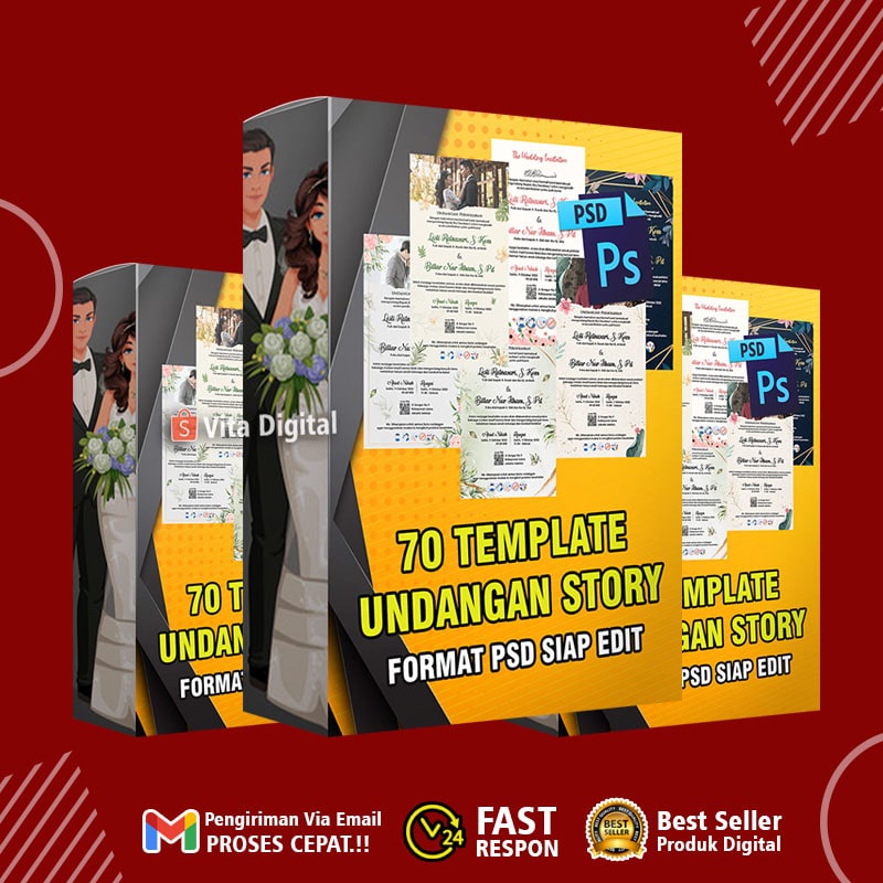 70 UNDANGAN STORY PAGE FORMAT PSD (Photoshop) SIAP EDIT