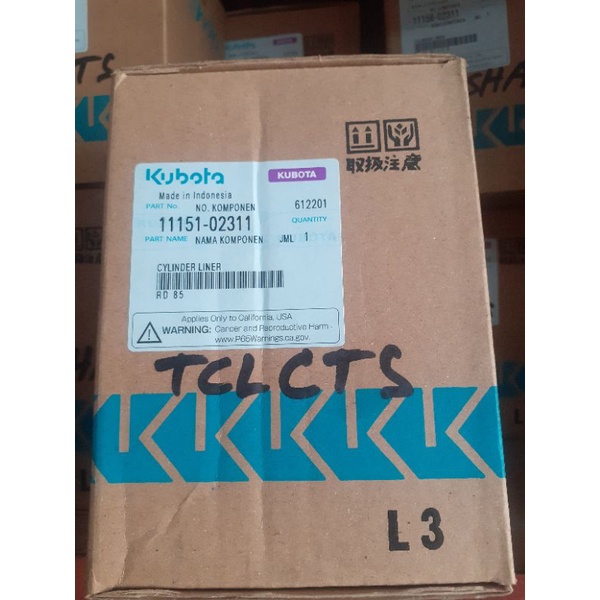 cylinder liner/furing mesin diesel KUBOTA RD 85-T(asli original)