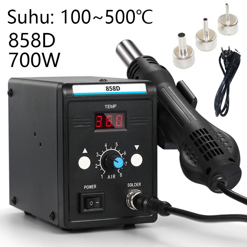 Jual Hot Air Solder Blower 858D Phone Repair Digital Display Soldering Station Solder Uap Blower