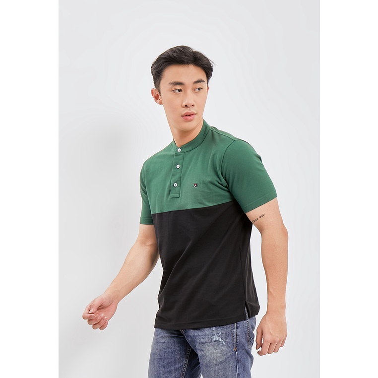 Paradigma kaos polo kerah Shanghai (30035015) - Hijau+Hitam Bahan Katun 100% Adem, anti gatel, Atasa