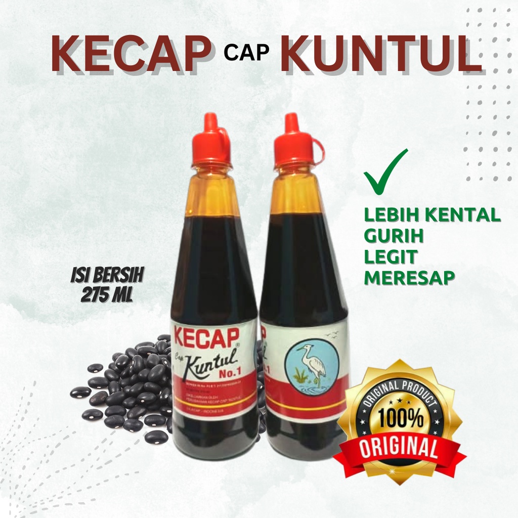 

Kecap Cap Kuntul - Kecap Manis Gurih Asli Lezatkan Masakan Anda! Kedelai Hitam Asli Gula Merah Garam, Gurih Legit Kental Berbahan Alami Terbaik Pilihan Bikin Masakan Soto Bakso Mie Ayam Enak Sedap Kaya Rasa Ketcup Asin Tiram Bumbu Ungkep Ketjap Bango