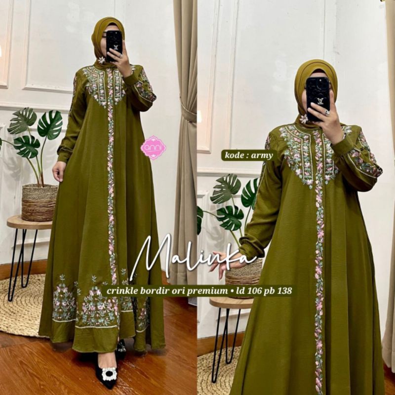 COD MALINKA BORDIR BAHAN CRINKLE AERPLOW POLOS MIX BORDIR