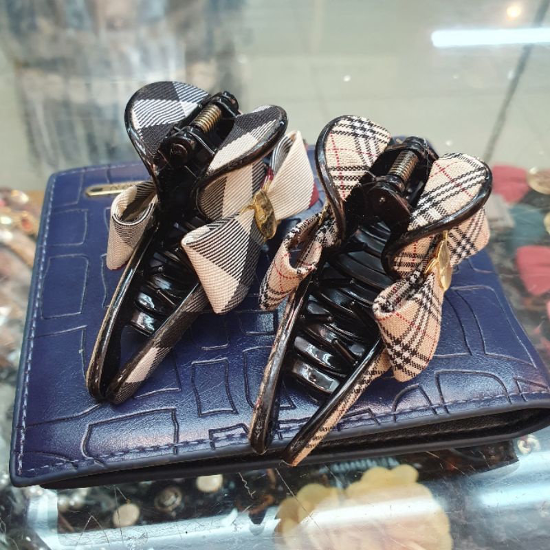 Jepit korea Jepitan korea Branded Band Import motif burrberry Premium Quality pjg 10cm bahan tebal