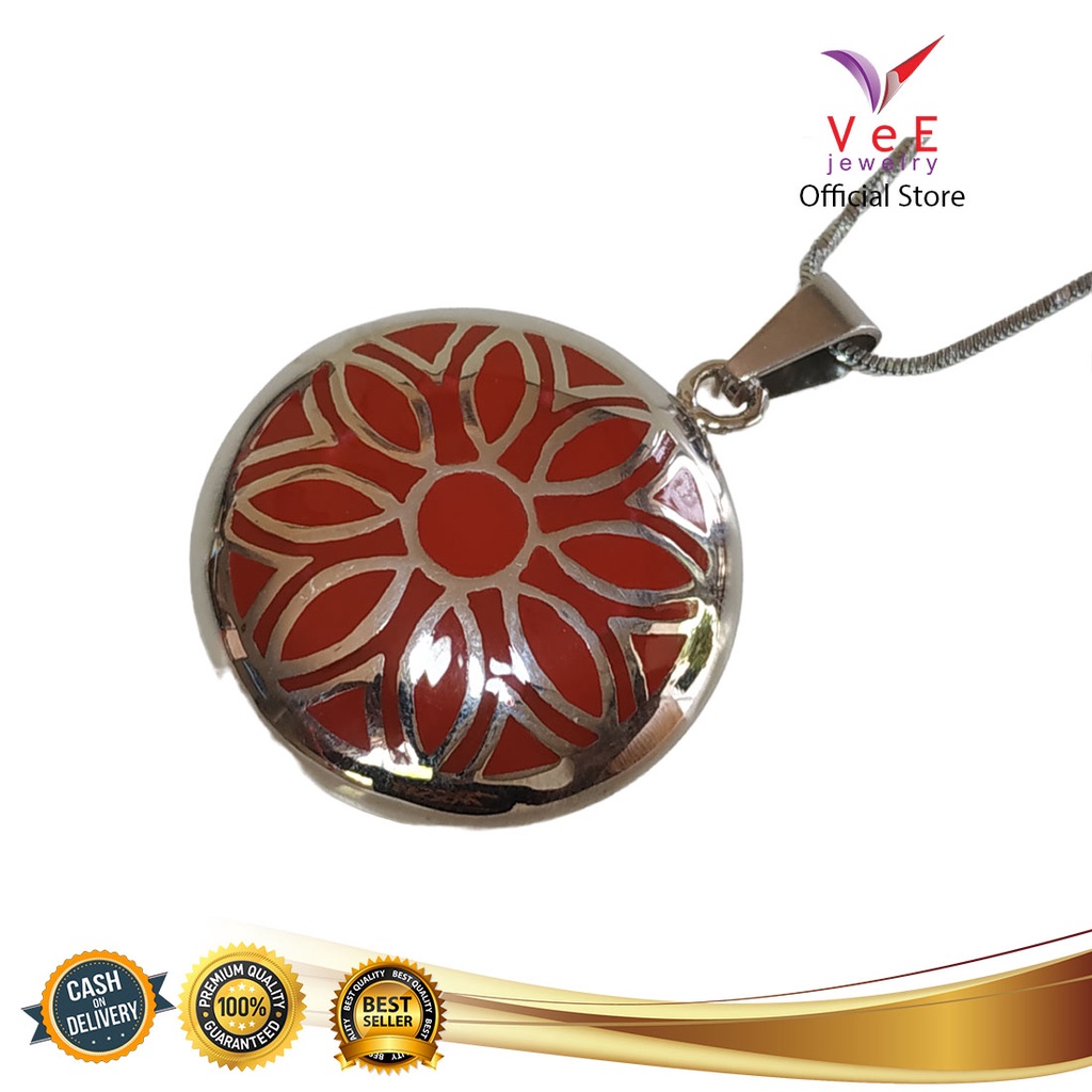 Liontin Batu Giok Asli Cina Titanium Bulat - VeE Jade Jadeite