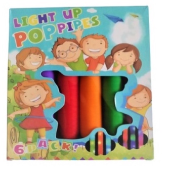 Mainan Anak Light Up Pop Pipes LED / Fidget Pop Tubes Sensory Toys / Mainan Kreasi Selang Pipa Anak / Mainan Selang Untuk Melatih Kreativitas Anak / Mainan Lampu Stick Pipa Viral