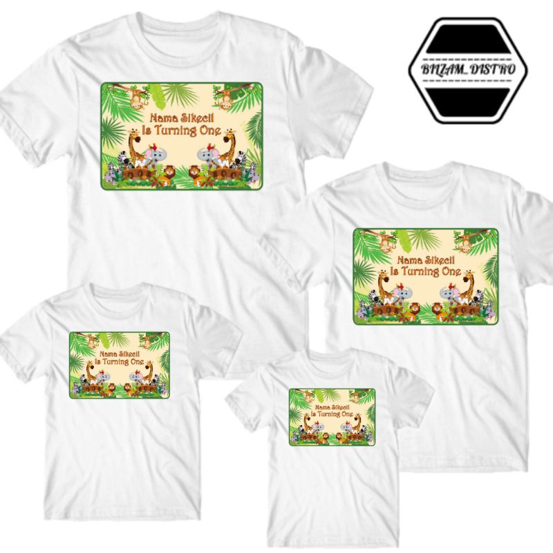 Kaos Couple Ulang Tahun, Gratis Nama Motif Zoo Animal, Kaos Ultah Anak Motif Hewan, Taman Safari