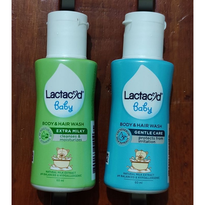 Lactacyd Baby Body &amp; Hair Wash 60 ML / Extra Milky / Gentle Care / Sabun Mandi Bayi / Cleanses &amp; Moisturizes / Protects From Irritation