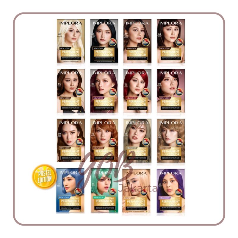 IMPLORA HAIR COLOR PERMANENT PEWARNA CAT RAMBUT PERMANEN SHAMPOO SEMIR SAMPO NATURAL ALAMI ORIGINAL 