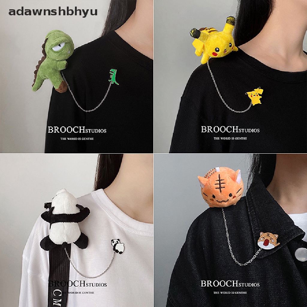 Adawnshbhyu Boneka Hewan Bros Liontin Kartun Panda Pin Lencana Aksesoris Untuk Pria ID