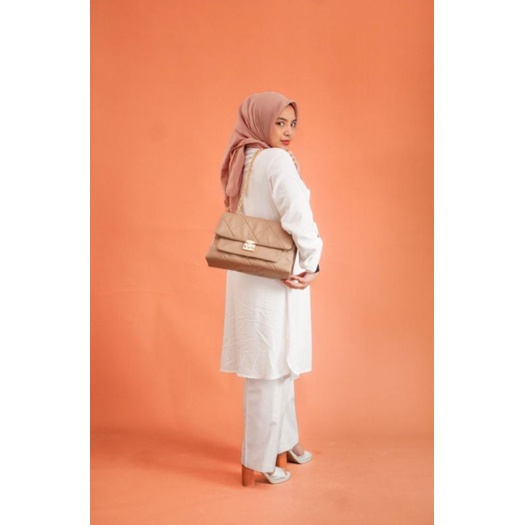 ZAINA BAG - SK COLLECTION Tas selempang bahu warna cream maroon mewah elegant simple untuk tas kerja