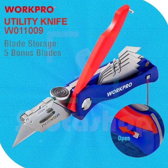 

HEAVY DUTY Pisau Cutter Lipat Folding Utility Knife WORKPRO W011009