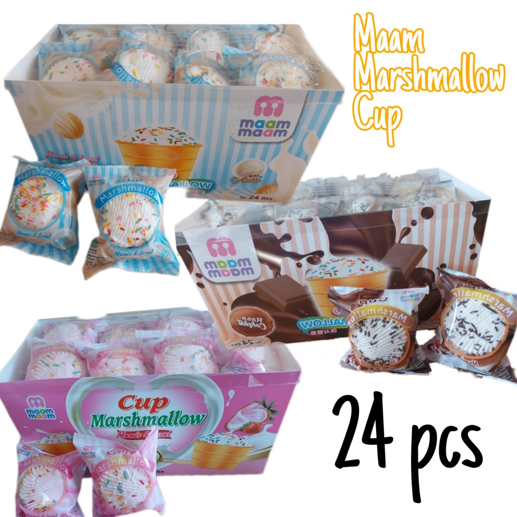 Marshmallow Manis Lezat / Maam Marshmallow / Marshmallow dengan Cup 24 pcs