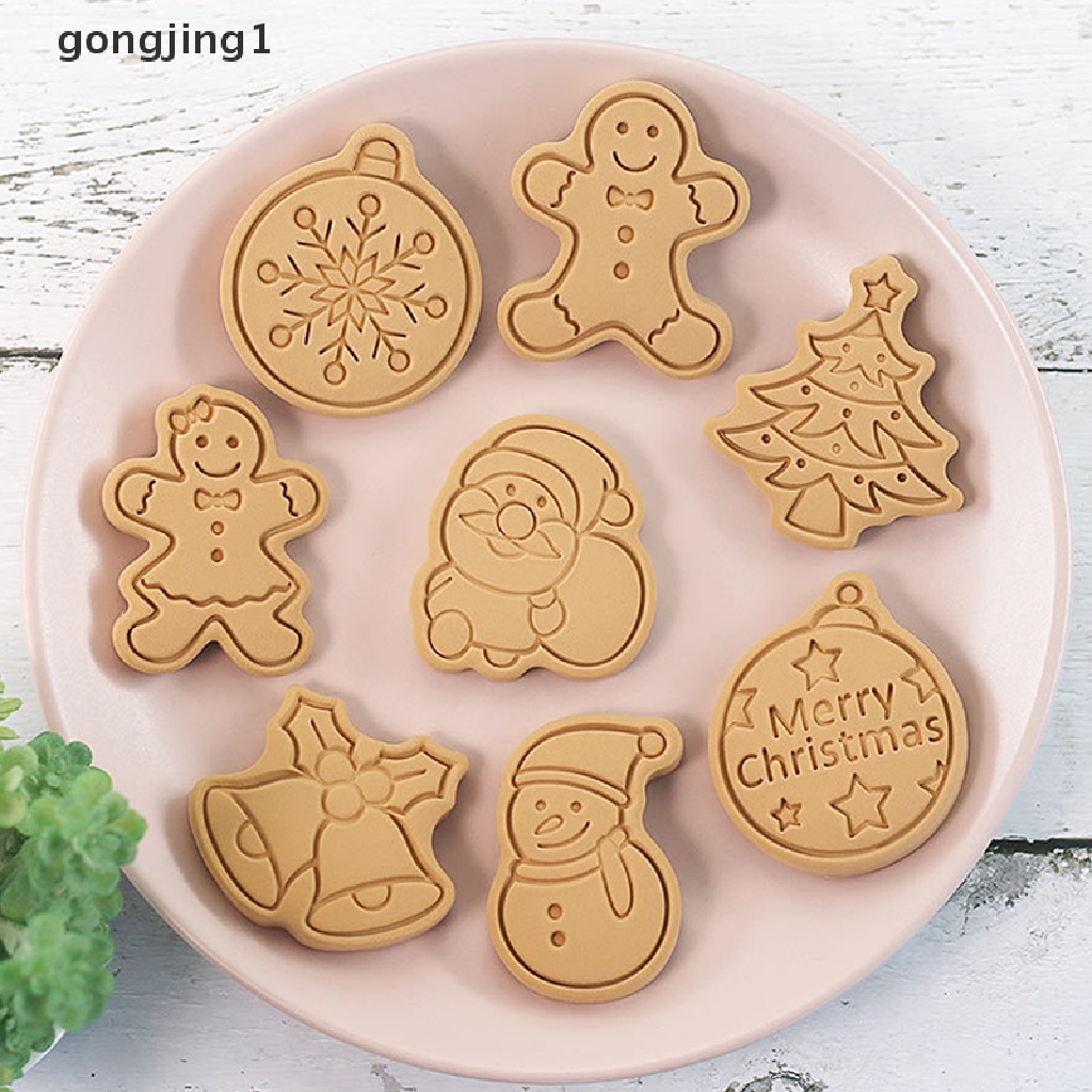 Ggg 8PCS Christmas Cookie Cutter Set Cetakan Biskuit Snowflake Kue Natal ID