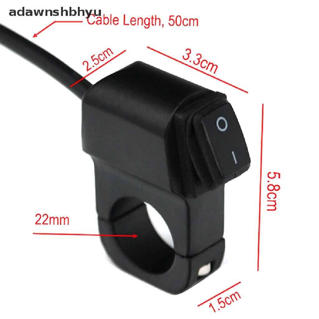 Adawnshbhyu Saklar Anti Air Sepeda Motor Stang Sein Headlight Switch ON OFF ID