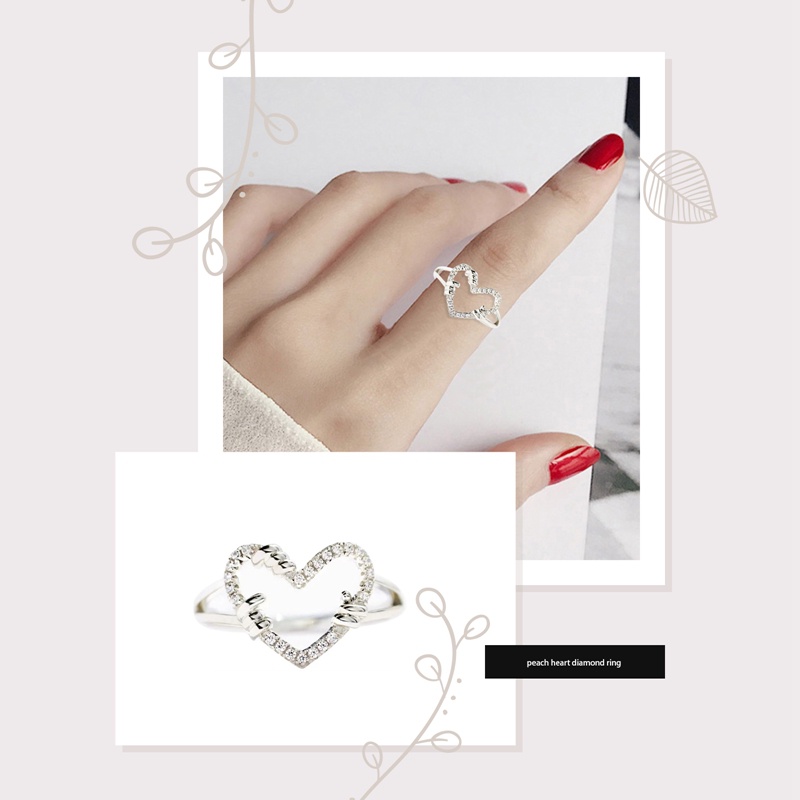 Cincin Hati Romantis Untuk Wanita Perempuan Warna Rose Gold Zirkon Lucu Pesta Harian Perempuan Perempuan Midi Rings Fashion Jewelry