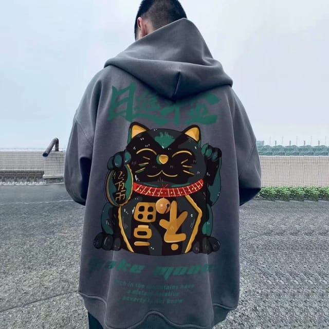 Sweater Hoodie CAT MAKE MONEY Jumper Pria Wanita Ukuran S M L XL XXL XXXL