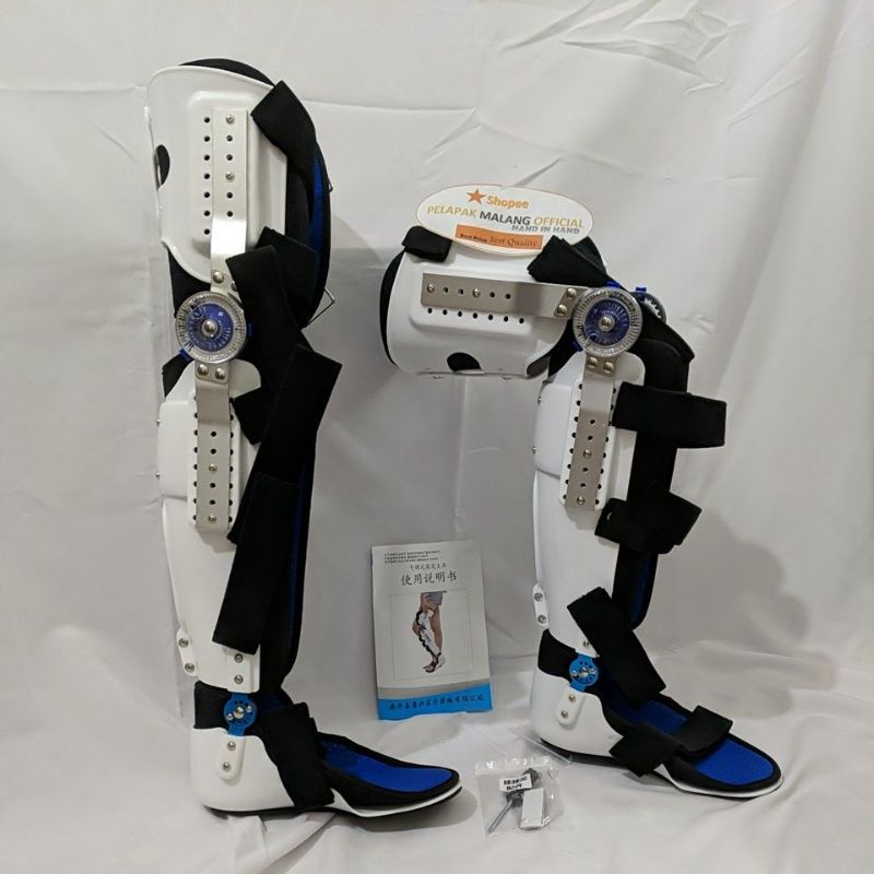 Penyangga Lutut Pergelangan kaki Orthosis OA Hinged Knee Ankle Fixation Brace Orthosis Penyangga Lut