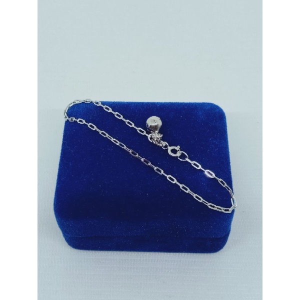Gelang rantai mini paperclip + 1 bel / gelang perak asli silver 925 lapis emas / gelang fashion wanita terbaru