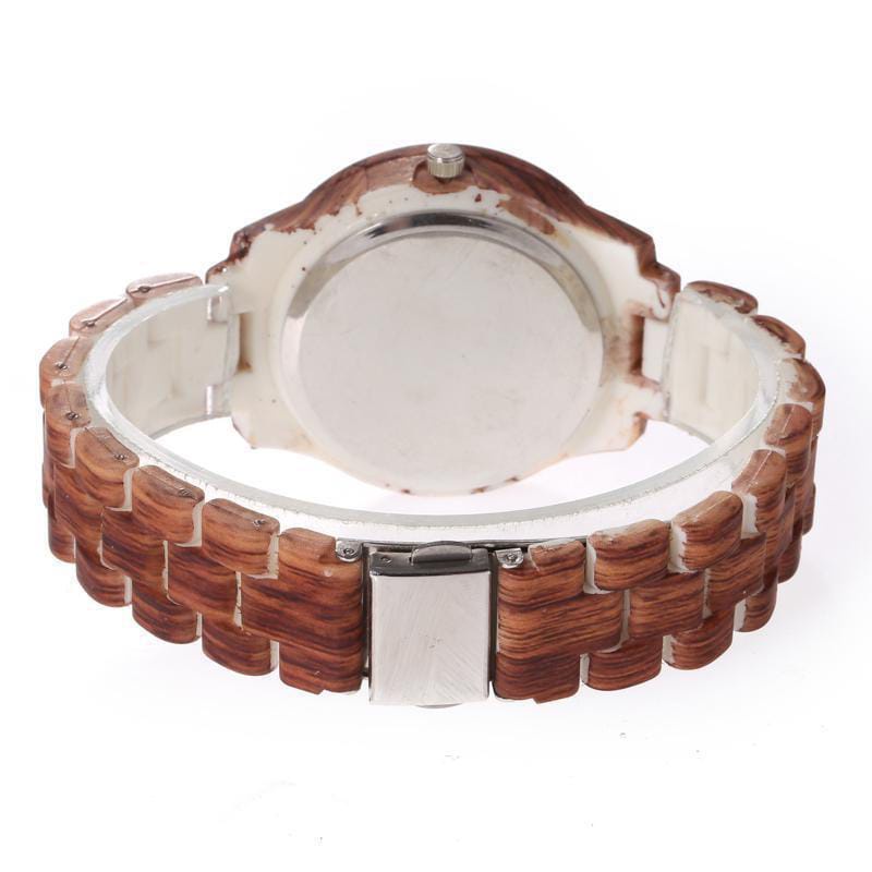 COD Jam Tangan Wanita Jam Tangan pria Kayu Sederhana Pria Dan Wanita Kasual Mode Kaca Bulat Strap Kayu Quartz Jam Tangan Pria