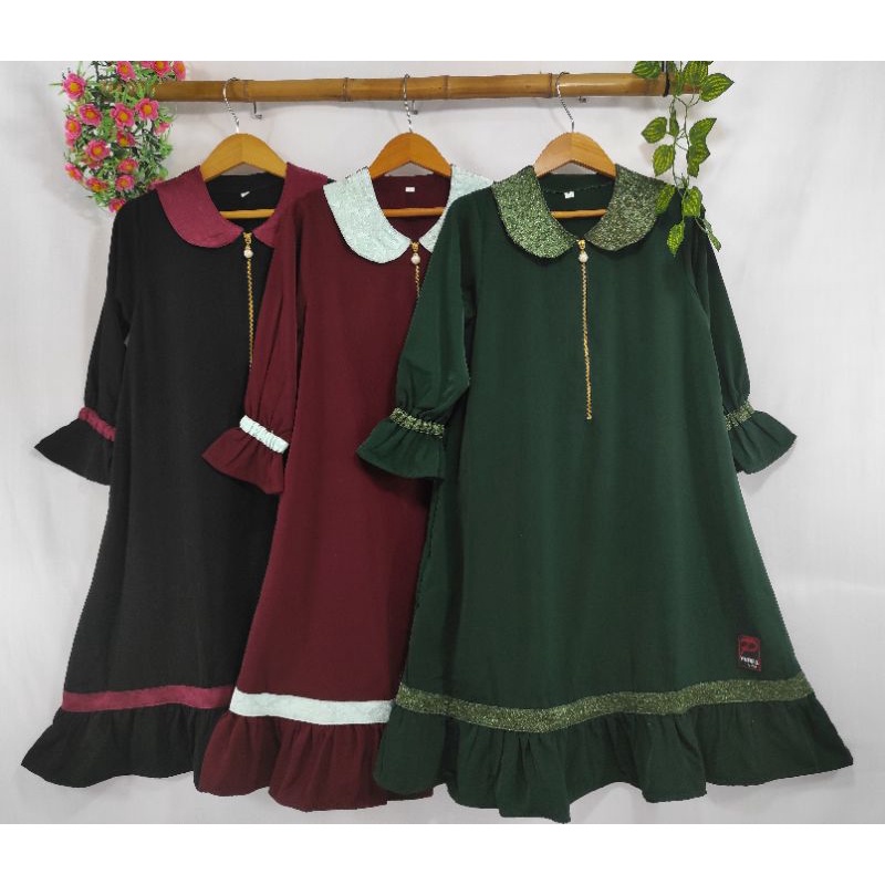 [Promo] Setelan baju muslim anak perempuan/ set Banat cadar tali/ gamis anak polos