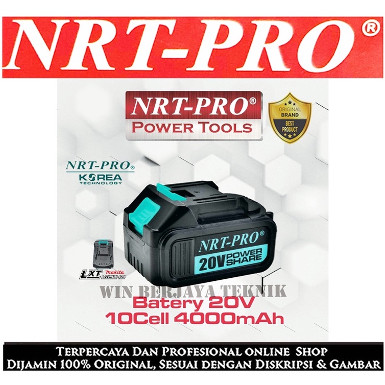 NRT-PRO Baterai Mesin Bor Cordless Drill 20V Batre 10Cell DC340 DC 340 " Original By NRT PRO "
