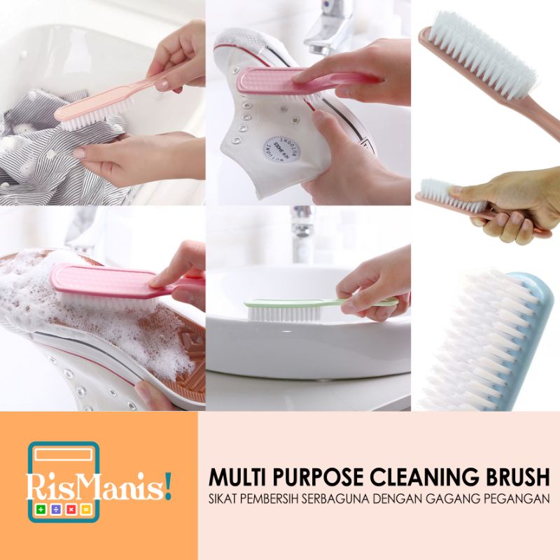 MULTI PURPOSE CLEANING BRUSH - Sikat Pembersih Gagang Pegangan Panjang Genggam Nyaman Serbaguna Cuci Sepatu Baju Pakaian Perabotan Rumah Bersih Furniture Kitchen Set Dapur Toilet WC Lantai Keramik Kamar Mandi