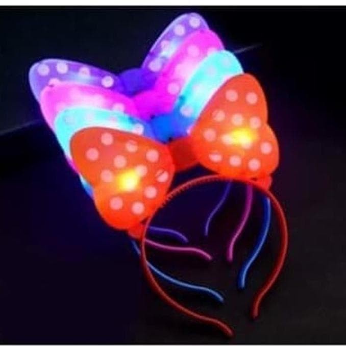 Bando Pita Mickey LED Bando Boneka Pita Minnie Mouse lampu Led nyala FREE BATERAI