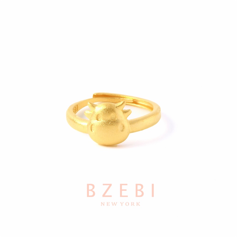 Bzebi Cincin Emas Berlian 18k Cincin Terbuka Dapat Disesuaikan Anti Karat Gaya Korea Aksesoris Fashion Wanita Aksesoris Harian Perhiasan Premium Hadiah Ultah Dengan Box 374r