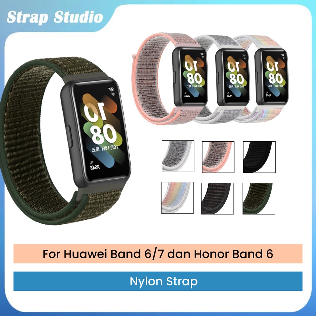 Huawei Band 7 Strap bahan nilon untuk Huawei Band Velcro Adjustable Strap