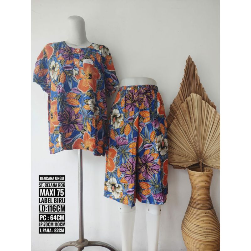 KENCANA UNGU - SETELAN ROK MAXI 85 | BABYDOLL JUMBO | BABYDOLL BATIK | BAJU RUMAHAN| BAJU SANTAI