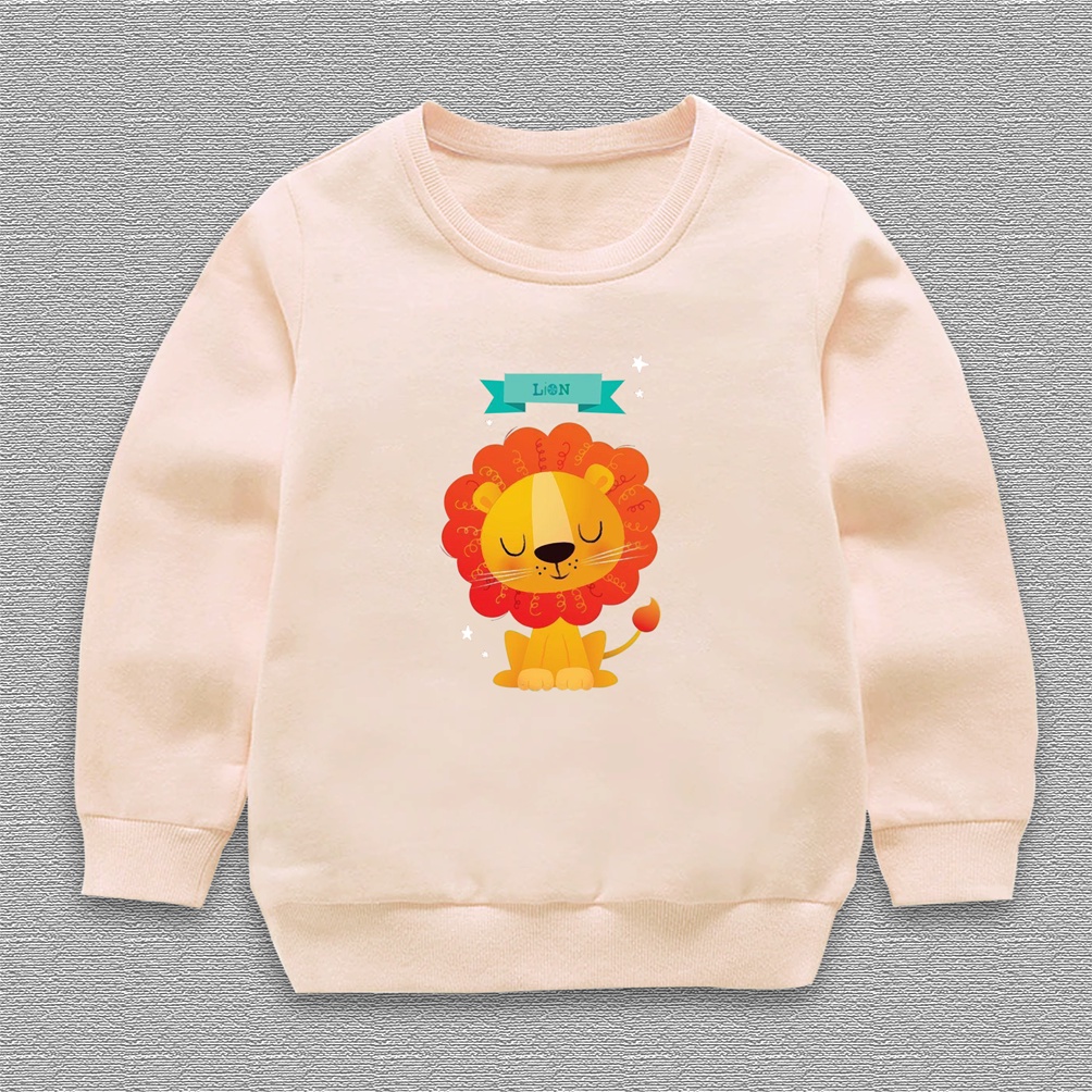 Sweater crewneck anak LION baju anak laki laki perempuan size 2-10 tahun