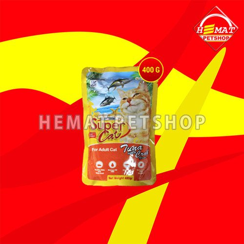 Super Cat Pouch Makanan Basah Kucing Wet Food SuperCat 400 Gram