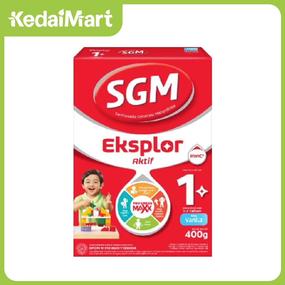 SGM Eksplor 1+ Pro-Gressmaxx Susu Pertumbuhan Vanila Box 400 Gram