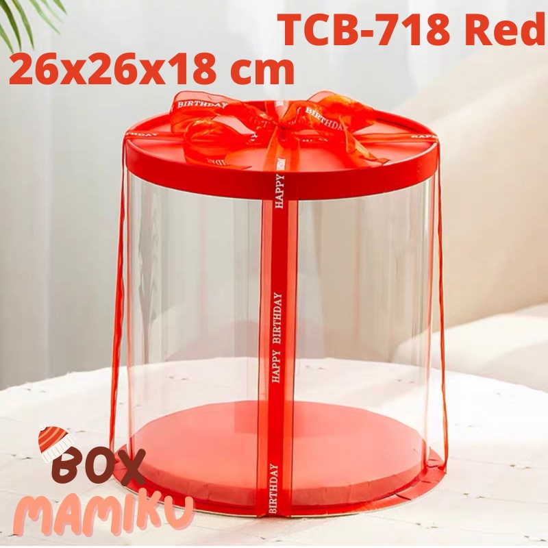 Kotak Kue Tabung Mika Cake Box Diameter Hadiah Bunga