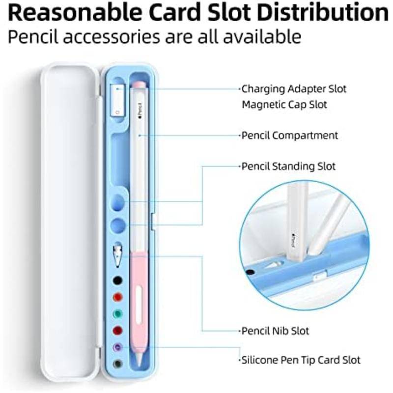 Tempat Bawa Magnet Untuk Apple Pencil 2nd Generation Dan 1st Pencil case Terdiri Dari Cangkang PC Keras Dan Silikon Lembut