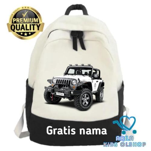 tas ransel anak mobil jeep custom
