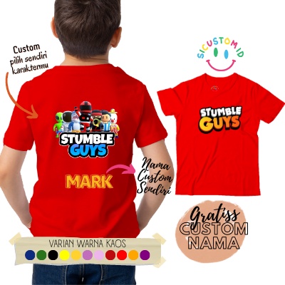 stumble guys kaos anak stumble guys skin langka spesial baju anak stumble guys