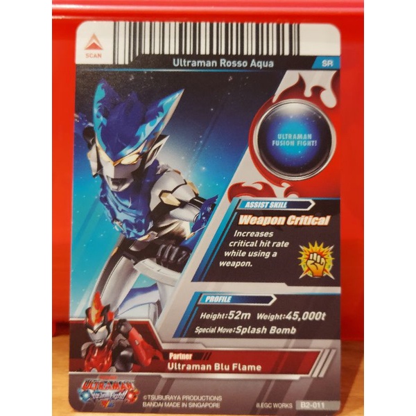 ULTRAMAN ROSSO AQUA B2-011 KARTU FUSHION FIGHT R/B VER 2