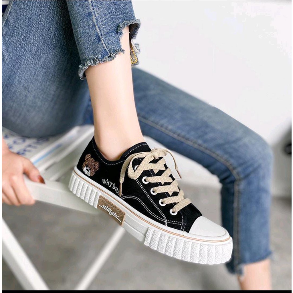Sepatu Korea Wanita Why Teddy Bear Lucu