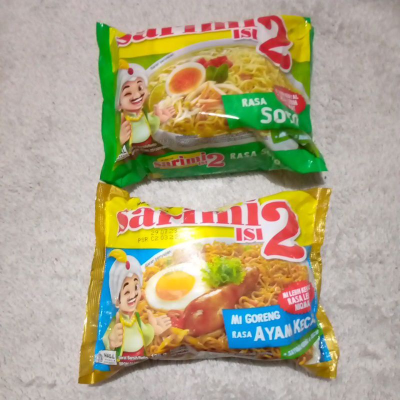 

Sarimi isi 2 Mi Instan goreng rasa ayam kecap 126gr & rasa soto 113gr