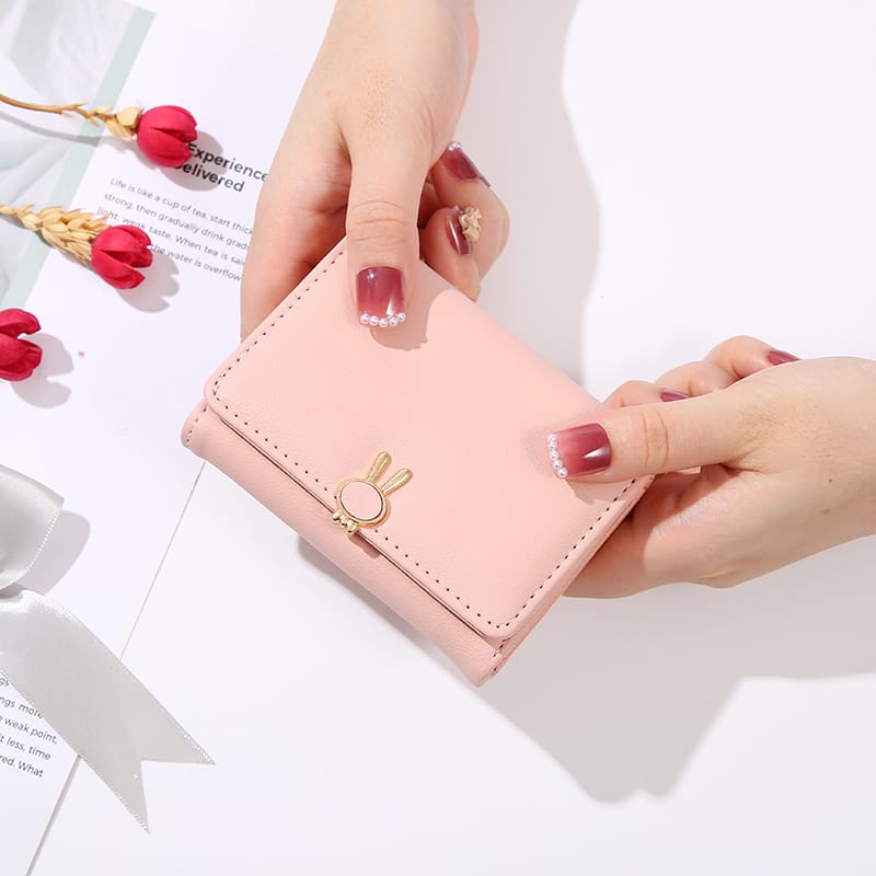♥DPS829♥D239 Versi Korea dompet wanita melipat dompet impor fashion jepitan kelinci