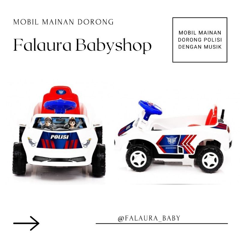 Mainan Mobil Dorong Anak / Mobil Polisi Dorong